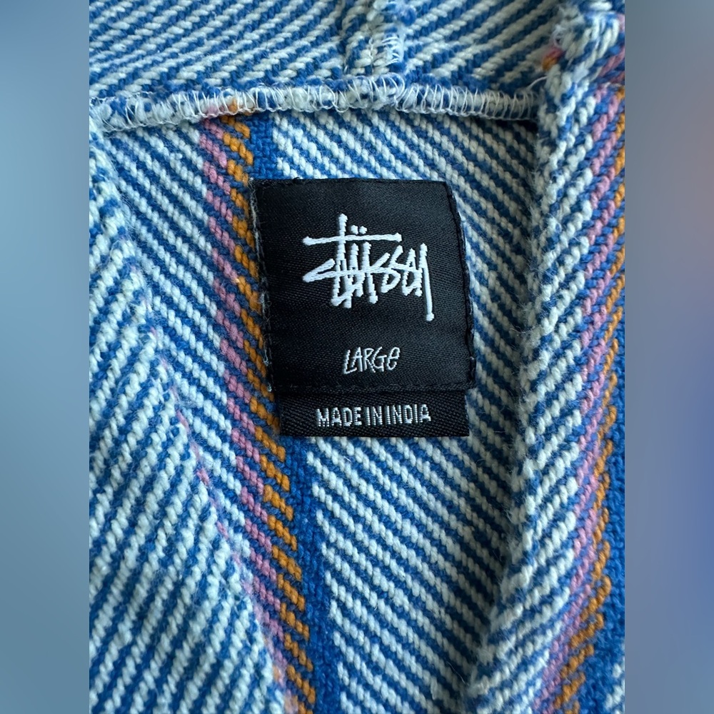 Rare Vintage 90s Stussy Vintage Knit Mesh Hoodie size Large streetwear - Picture 8 of 12